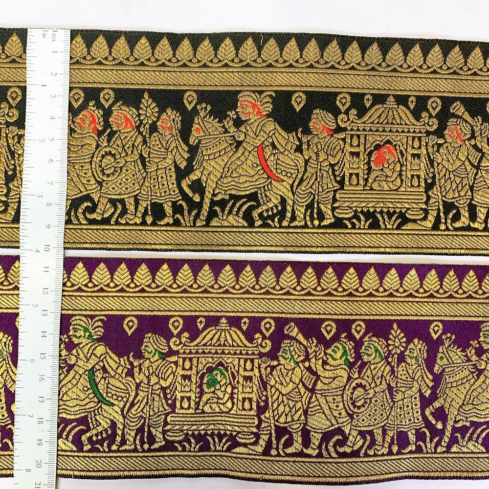 100 mm Designer Banarasi Barat Jacquard Ribbons, view 8