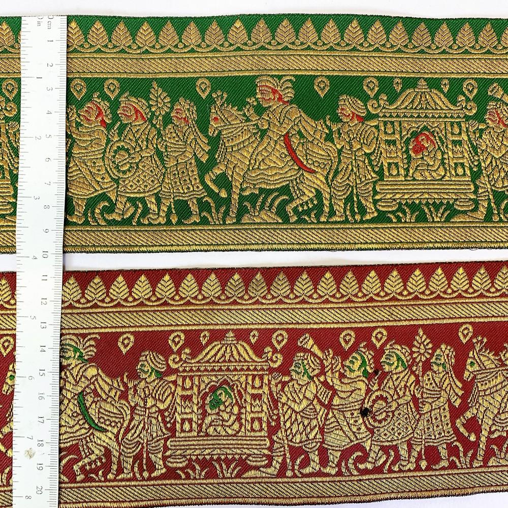 100 mm Designer Banarasi Barat Jacquard Ribbons, view 10