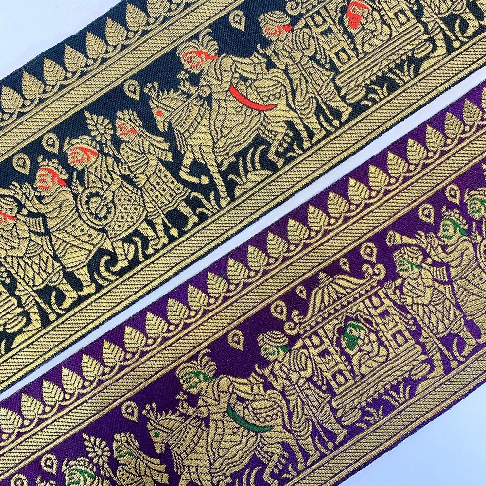 100 mm Designer Banarasi Barat Jacquard Ribbons, view 9