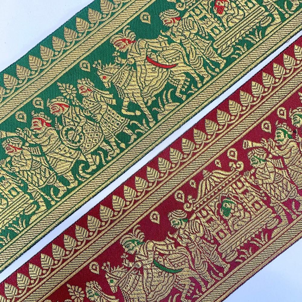 100 mm Designer Banarasi Barat Jacquard Ribbons, view 11