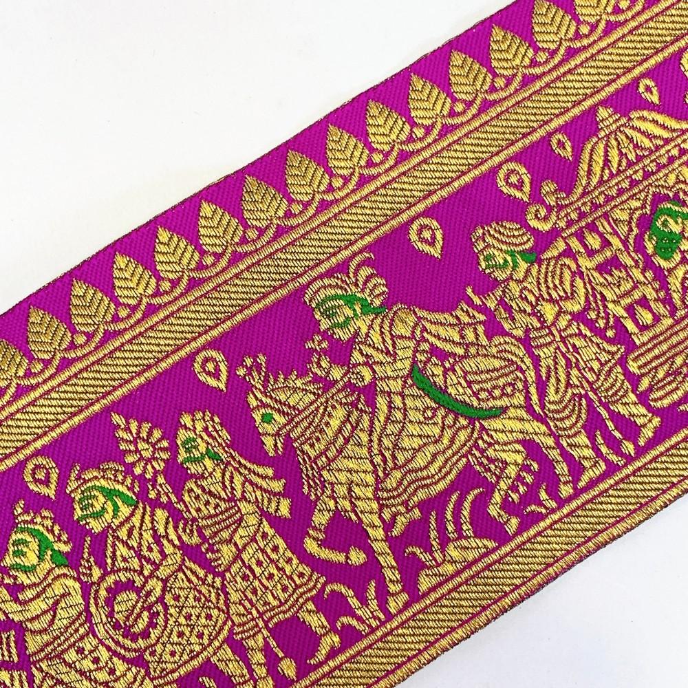 100 mm Designer Banarasi Barat Jacquard Ribbons, view 13