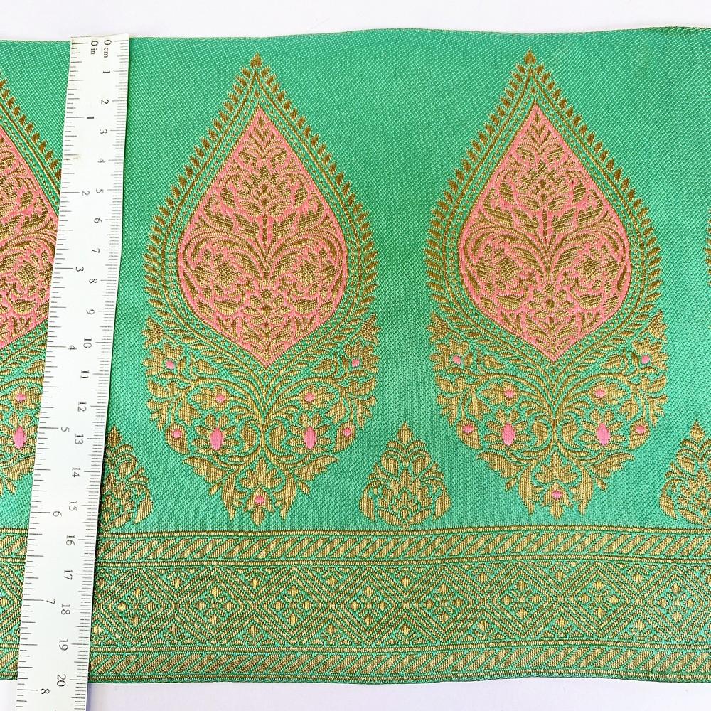 205 mm Designer Banarasi Jacquard Lace, view 10