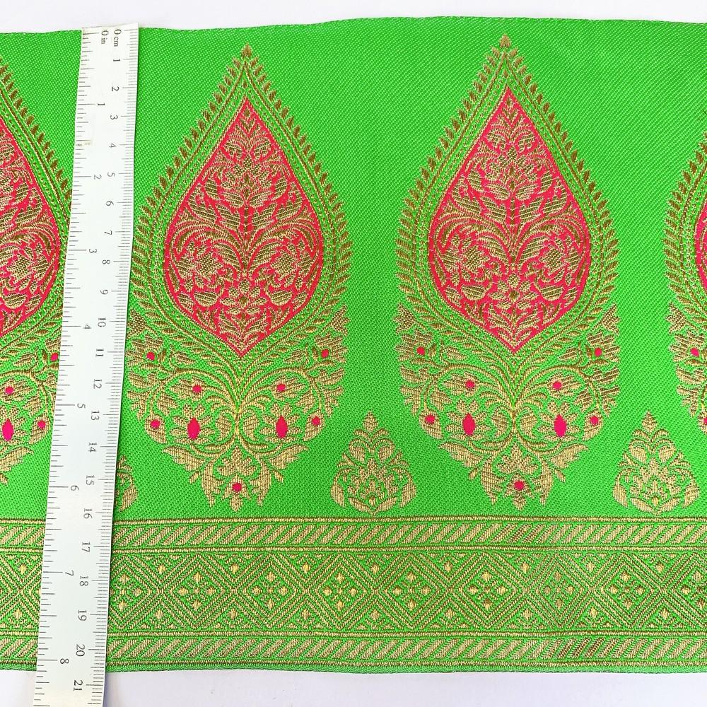 205 mm Designer Banarasi Jacquard Lace, view 14