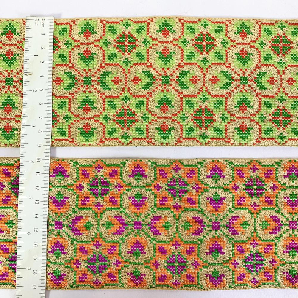 88 mm Designer Cross stitch Jacquard Ribbon, view 4