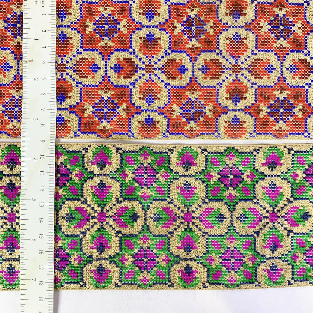 88 mm Designer Cross stitch Jacquard Ribbon, view 6
