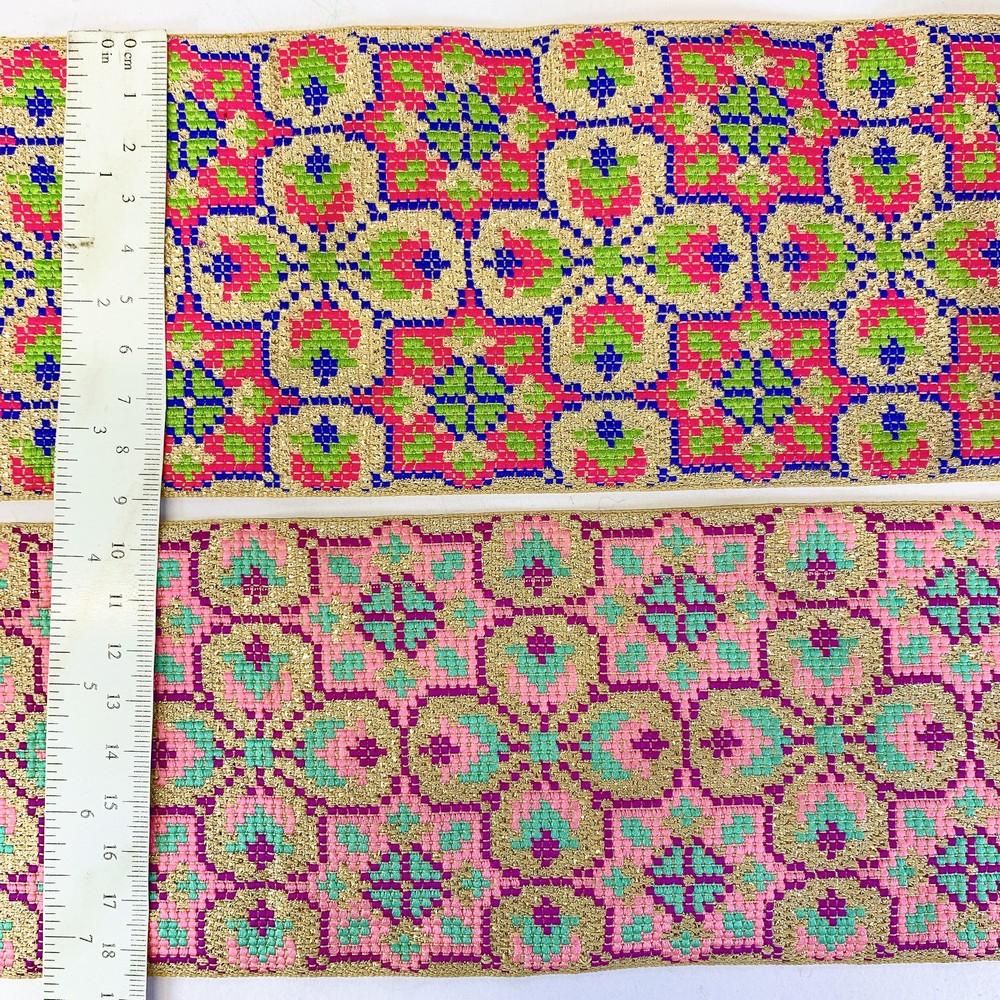 88 mm Designer Cross stitch Jacquard Ribbon, view 8