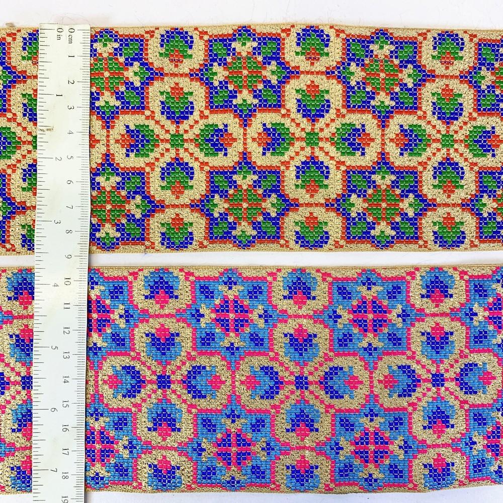 88 mm Designer Cross stitch Jacquard Ribbon, view 10