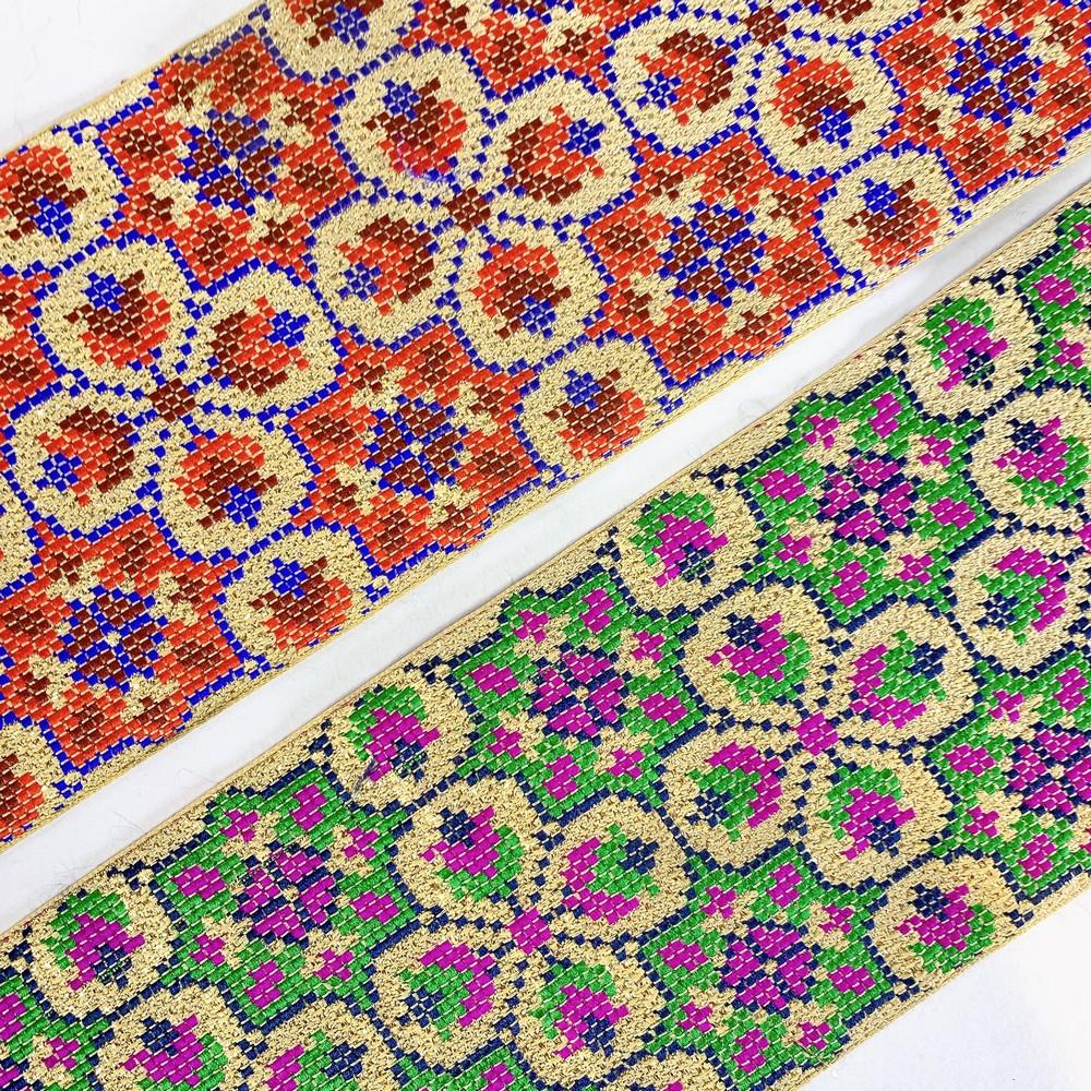 88 mm Designer Cross stitch Jacquard Ribbon, view 7
