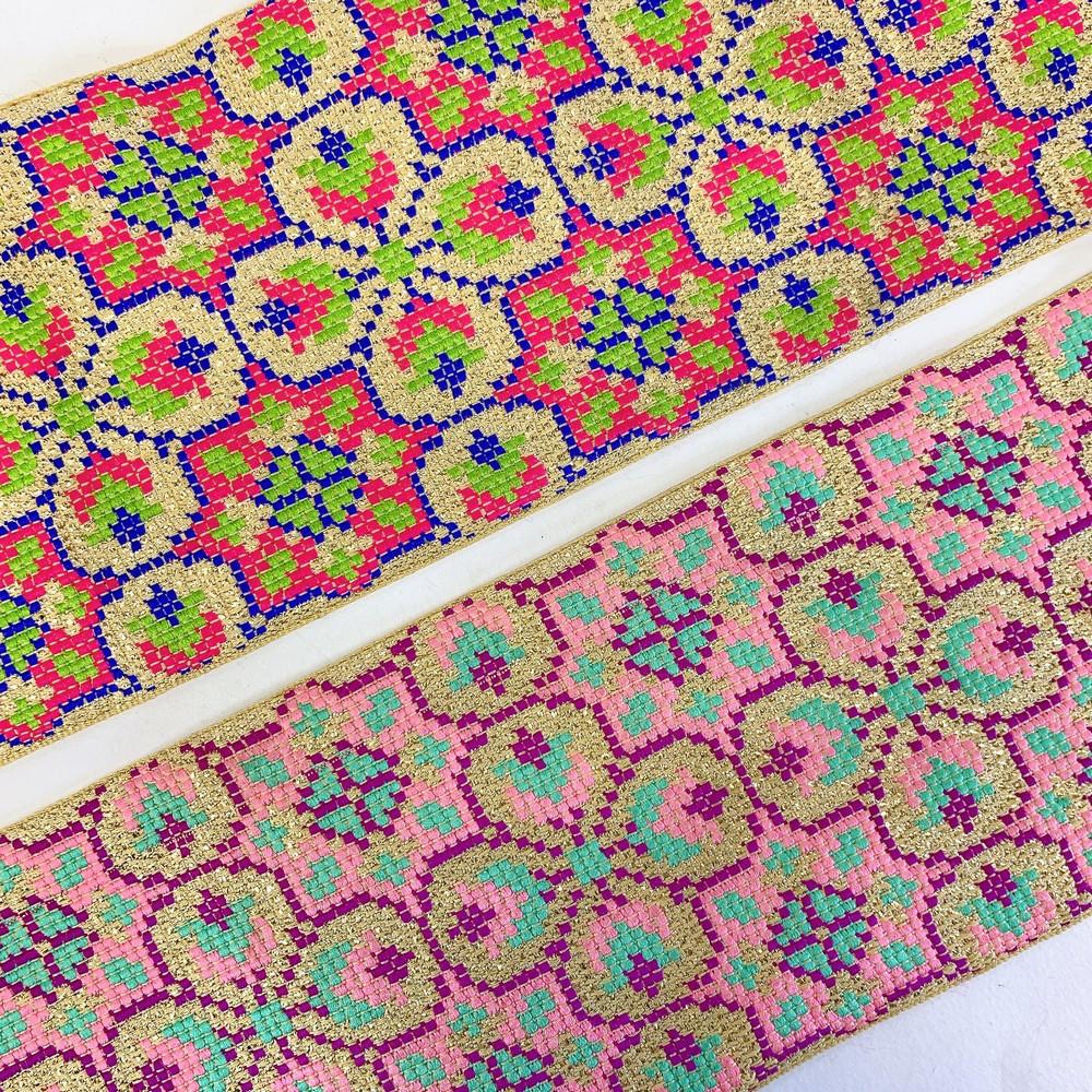 88 mm Designer Cross stitch Jacquard Ribbon, view 9