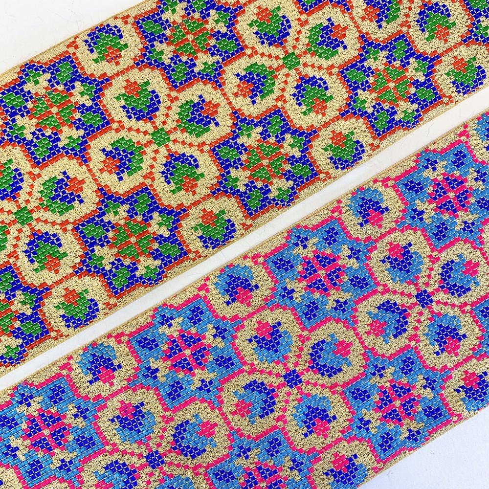 88 mm Designer Cross stitch Jacquard Ribbon, view 11