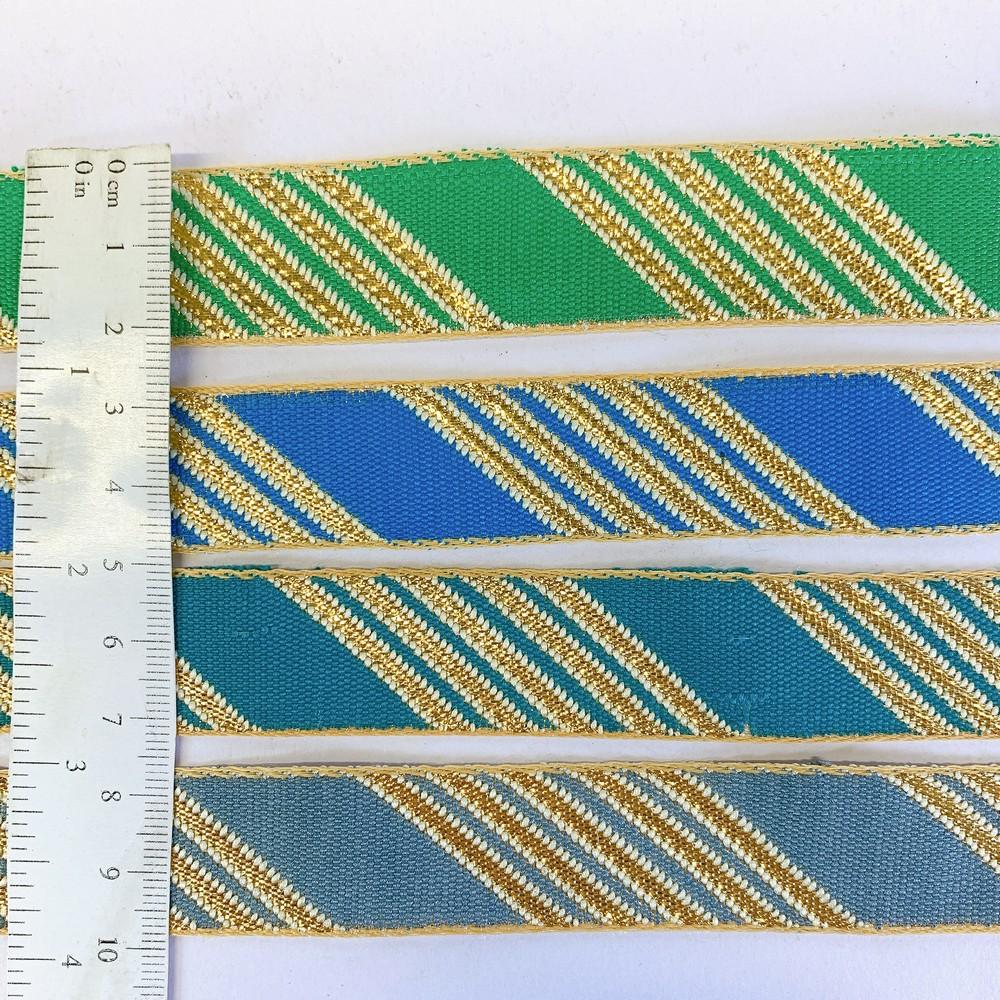 20mm Designer Jacquard Ribbon With Zari Threads, view 2