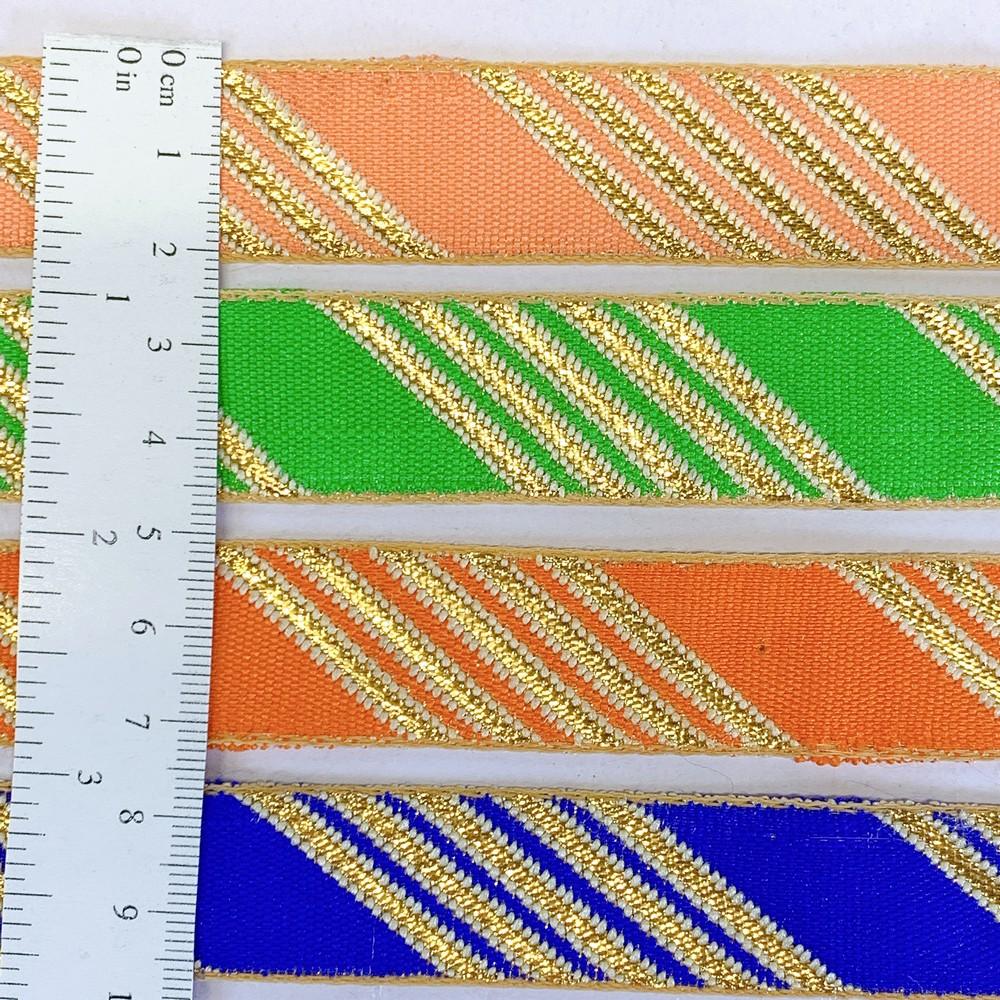 20mm Designer Jacquard Ribbon With Zari Threads, view 4