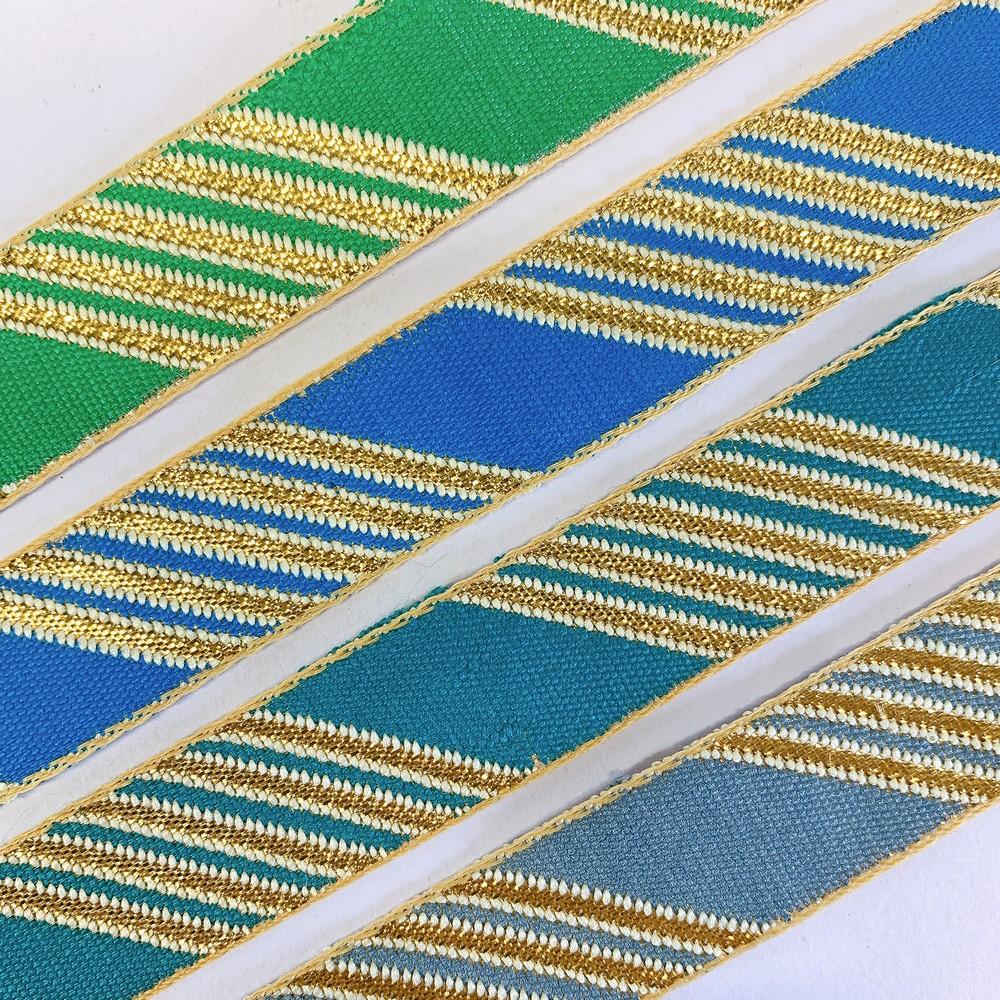 20mm Designer Jacquard Ribbon With Zari Threads, view 3