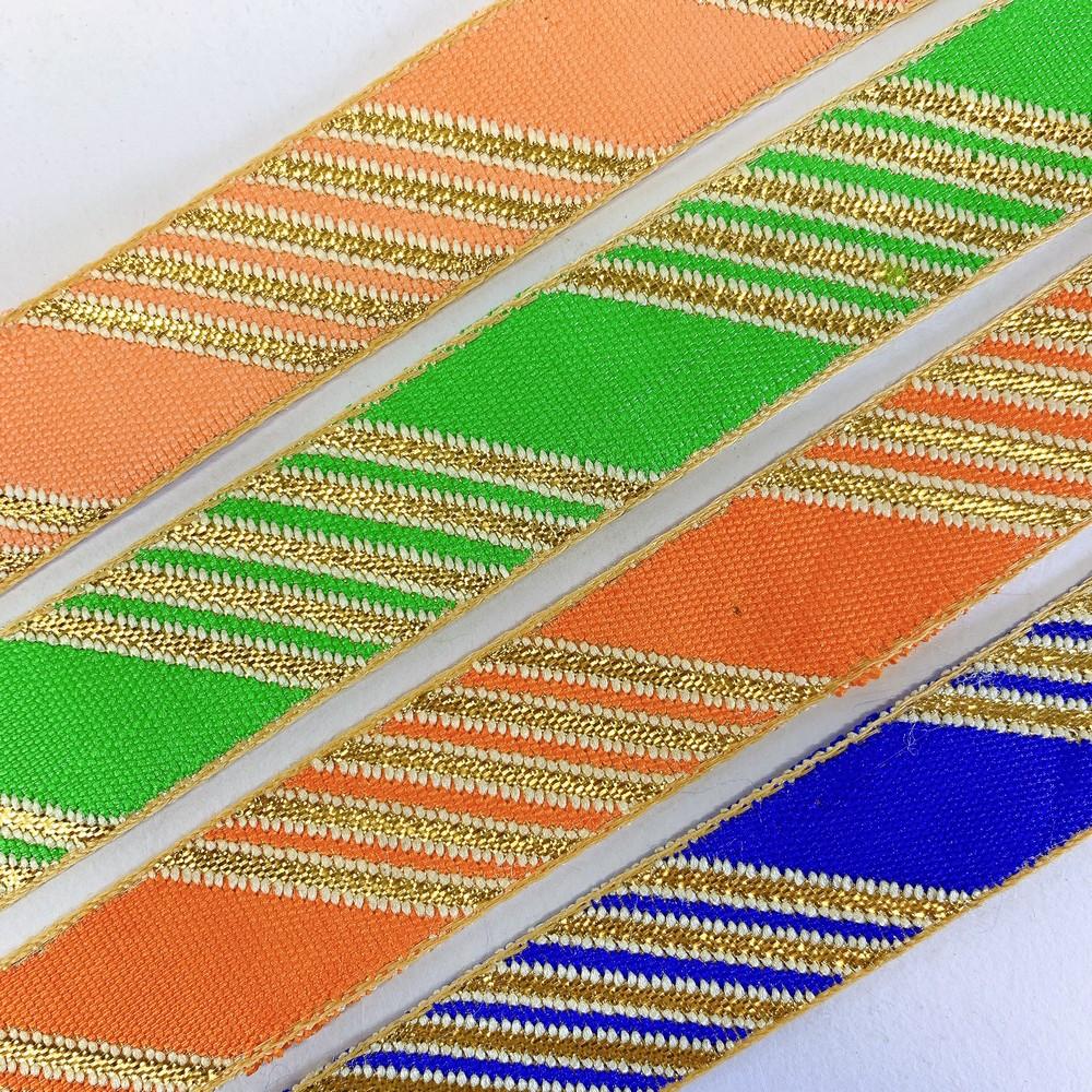 20mm Designer Jacquard Ribbon With Zari Threads, view 5
