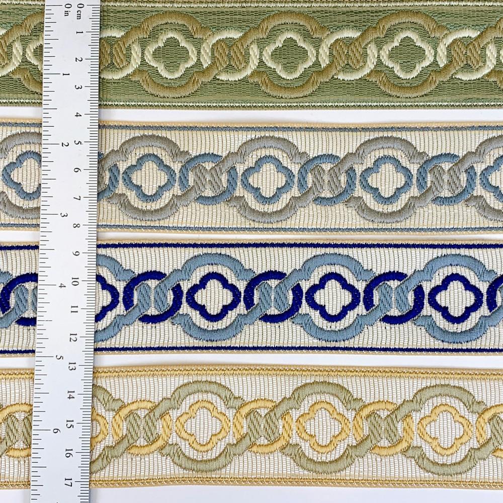 40mm Elegant Tapestry Tape with Geometric Chain Pattern, view 2