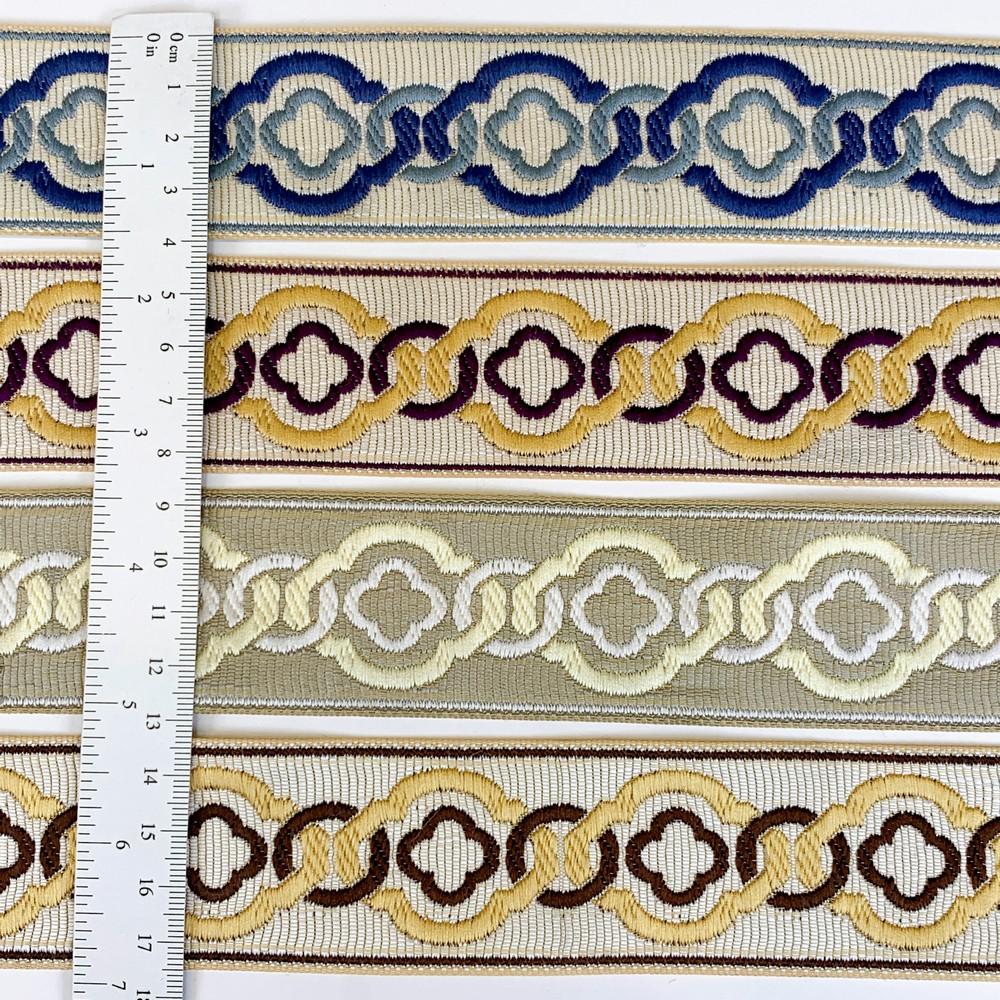 40mm Elegant Tapestry Tape with Geometric Chain Pattern, view 4