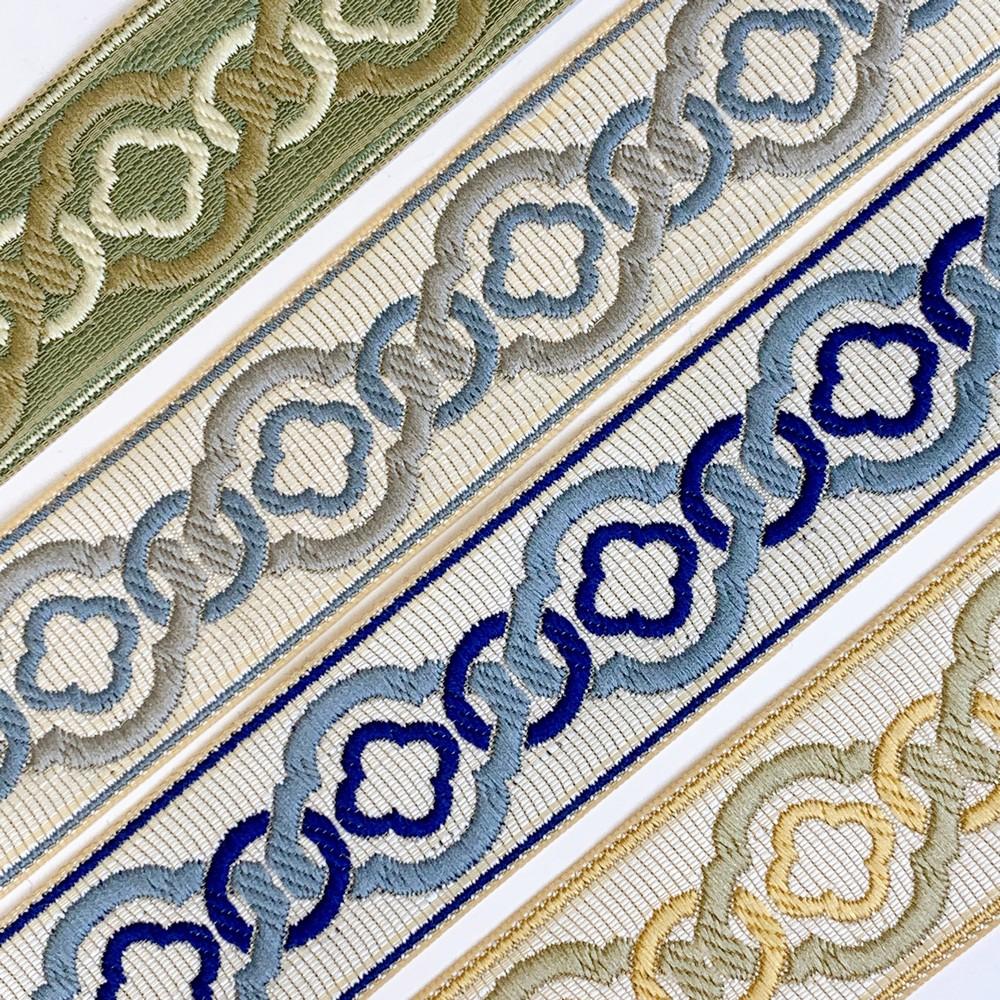 40mm Elegant Tapestry Tape with Geometric Chain Pattern, view 3