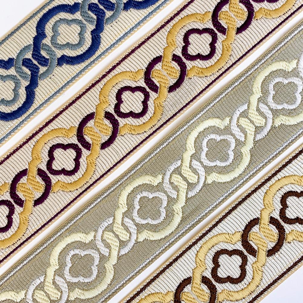 40mm Elegant Tapestry Tape with Geometric Chain Pattern, view 5