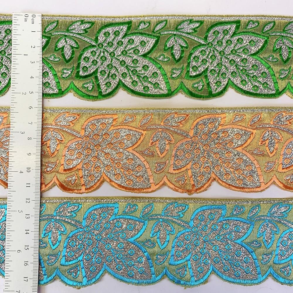 52 mm Designer Pan Cutwork Jacquard Ribbons, view 2