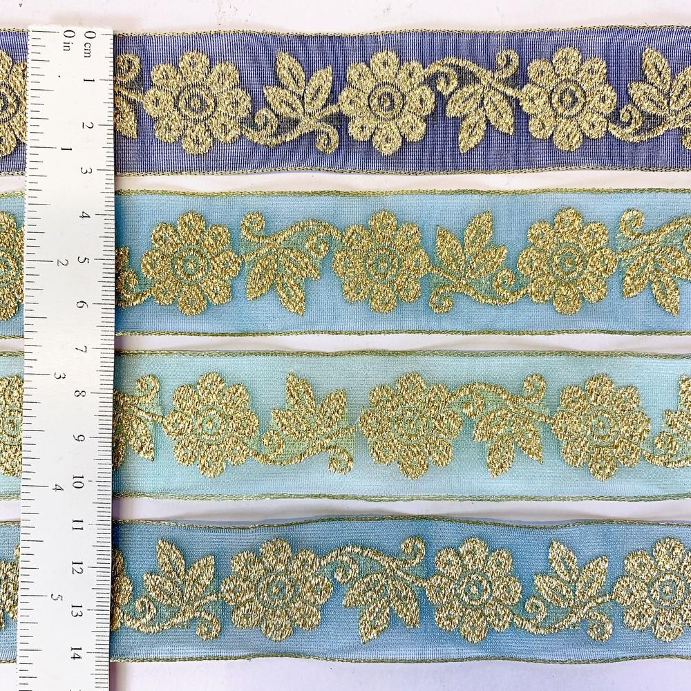 25mm Designer Jacquard Ribbon With Zari Threads, view 2