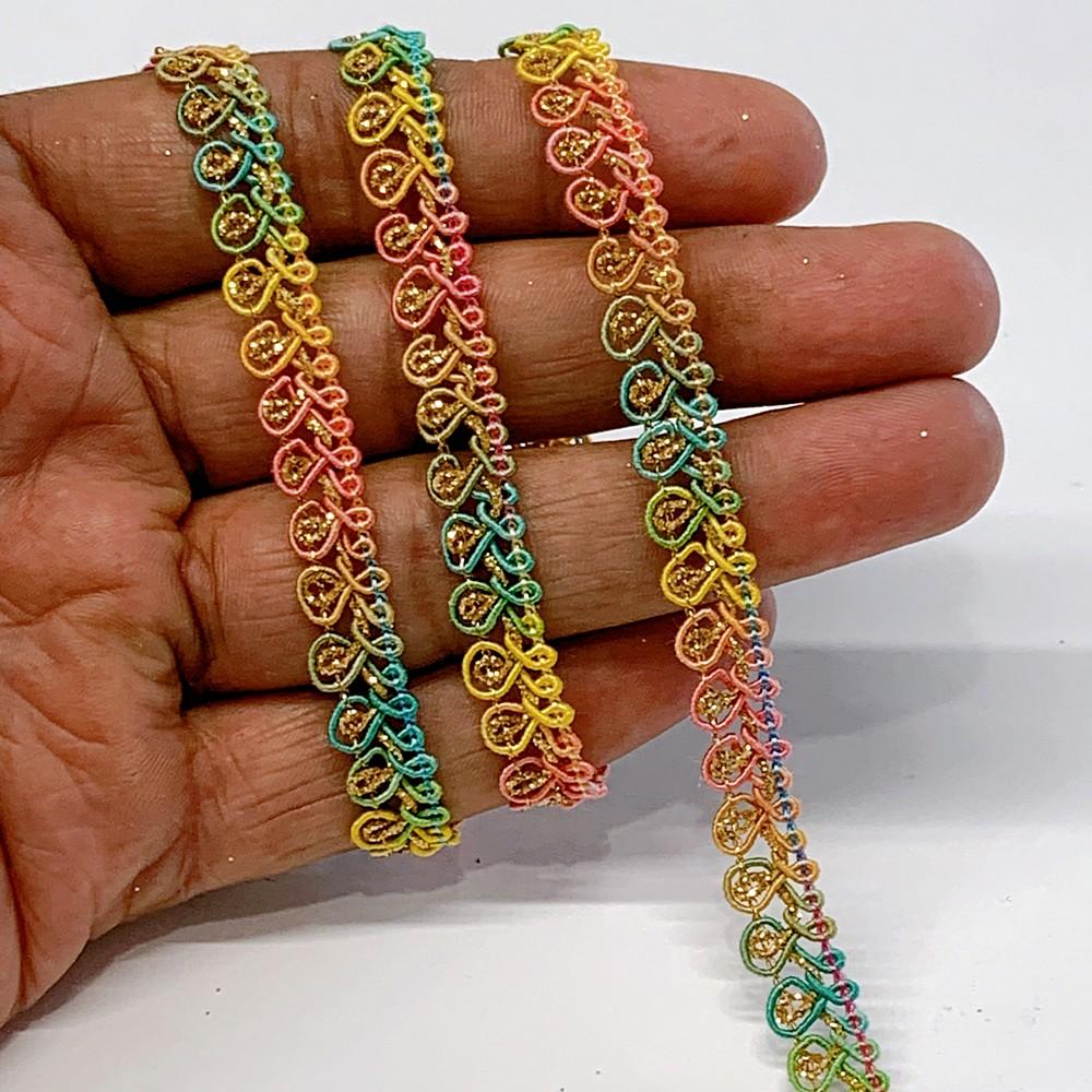 9 mm Knitted Decorative Ribbon, shown on white cotton