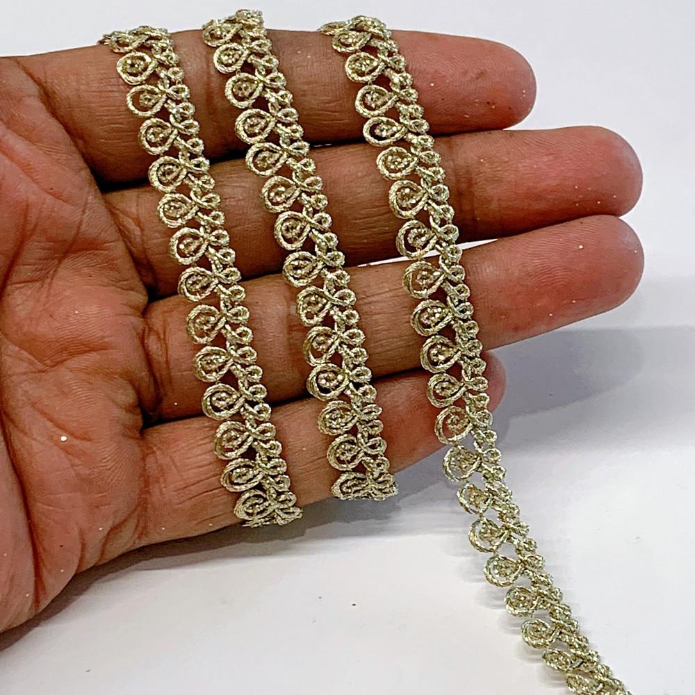9 mm Knitted Decorative Ribbon, shown on white cotton