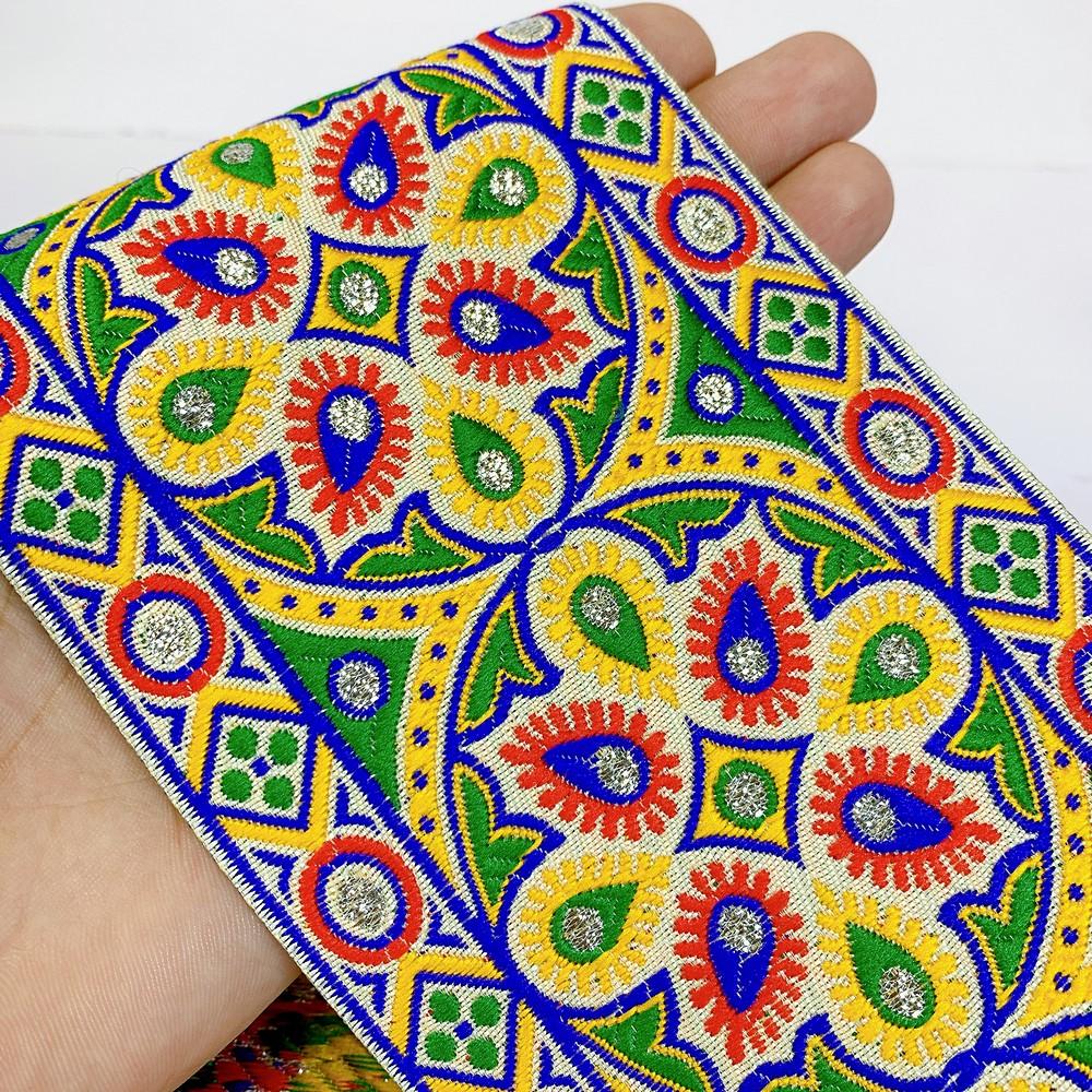 100mm Kutchi Design Jacquard Lace With Zari Work