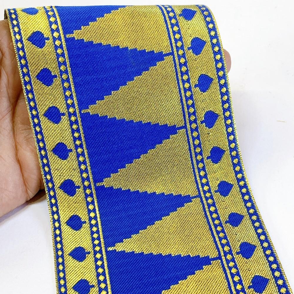 92 mm Designer Banarsi Jacquard Lace, shown on white cotton