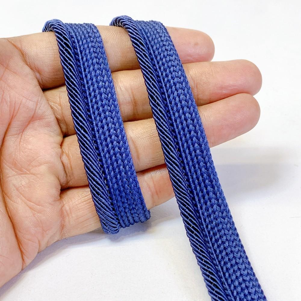 12mm Braided Home Furnishing Piping, shown on white cotton