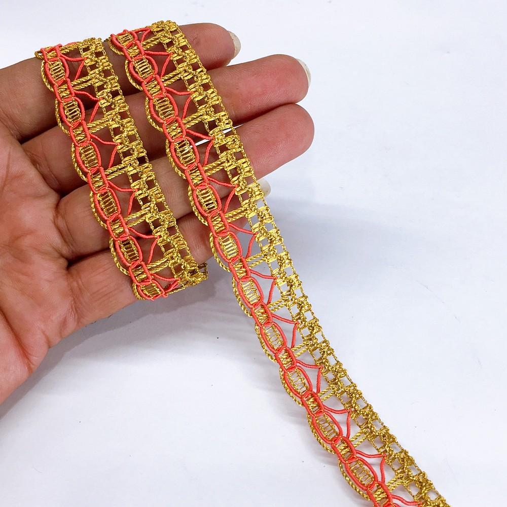 20mm Knitted Decorative Ribbon, shown on white cotton