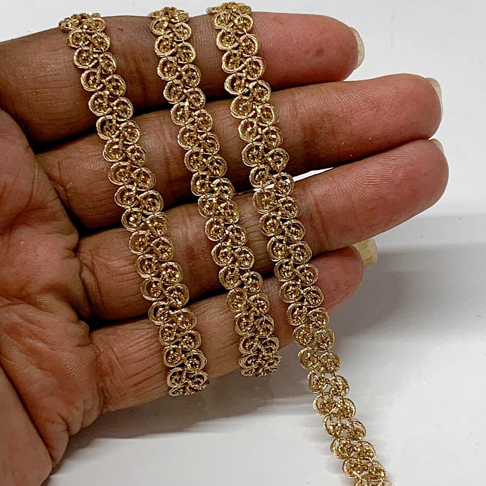 7 mm Knitted Decorative Ribbon, shown on white cotton