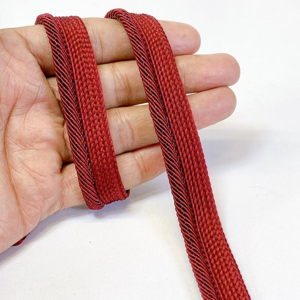12mm Braided Home Furnishing Piping, shown on white cotton