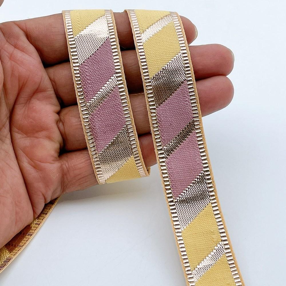 20mm Vibrant Gota Patti Lace Trim - Diagonal Color Block Border for Ethnic Wear, shown on white cotton
